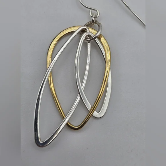 Sterling Silver Layered Dangle Earrings - Picture 3 of 7